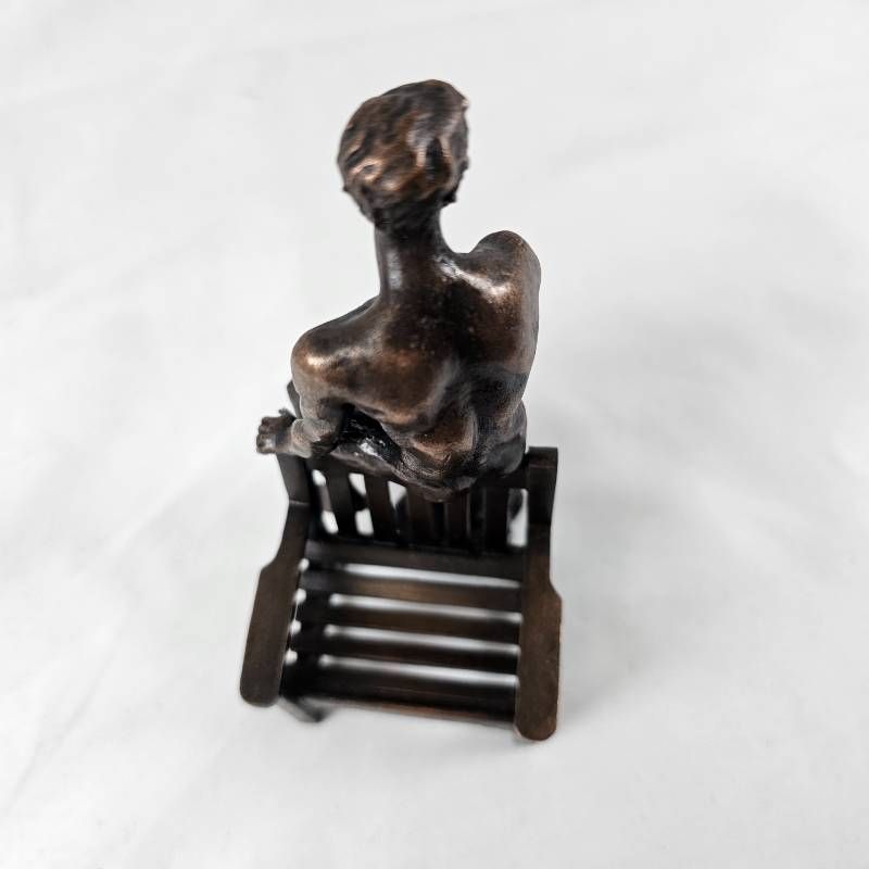 希少】ヴィンテージ ブロンズ像『座る男性』 ベスト ブロンズ像「The