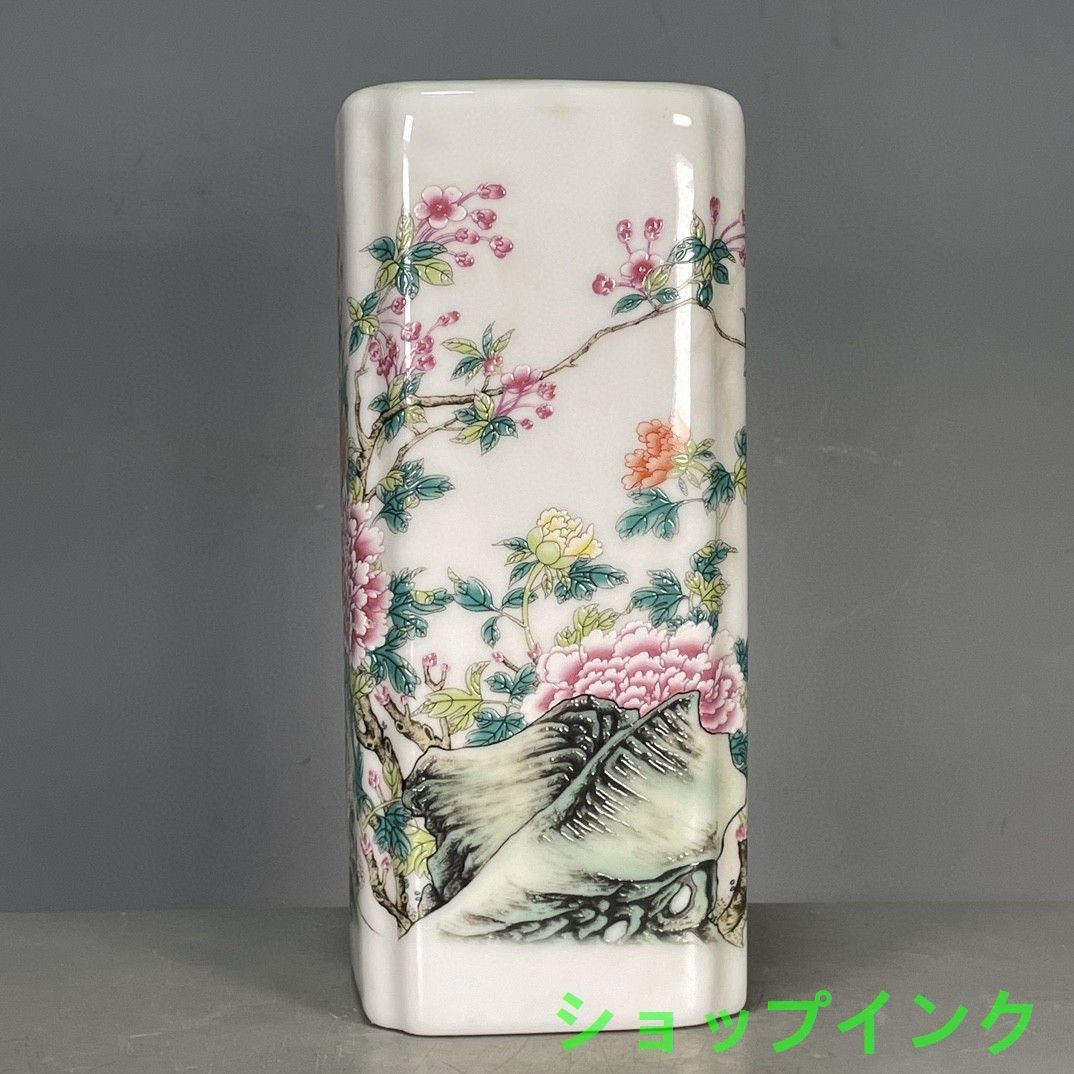 清康熙緑地粉彩人物松鶴将軍缶 景徳鎮 陶磁器 装飾品 現代工芸品 美術