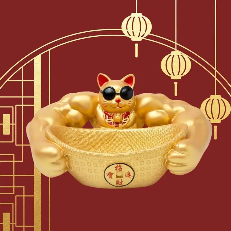 招き猫 貯金箱 財運 金運 ゴールド 招き猫 ネコ 貯金箱 置物 オブジェ