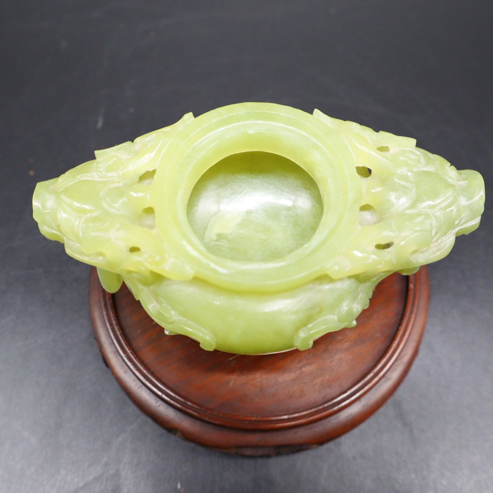 中国美術 龍｜翡翠 香炉 三脚 香爐｜翡翠玉石｜彫刻細工 アンティーク 骨董