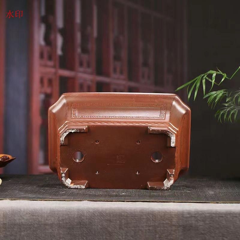 四方浅盆 紫砂の鉢 盆栽鉢 植木鉢 小品盆栽鉢 大品盆栽鉢 台湾紫砂の鉢