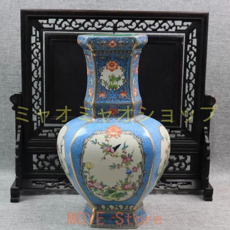 大清乾隆宝石藍蒔金竜紋将軍缶 景徳鎮 陶磁器 装飾品 現代工芸品 美術