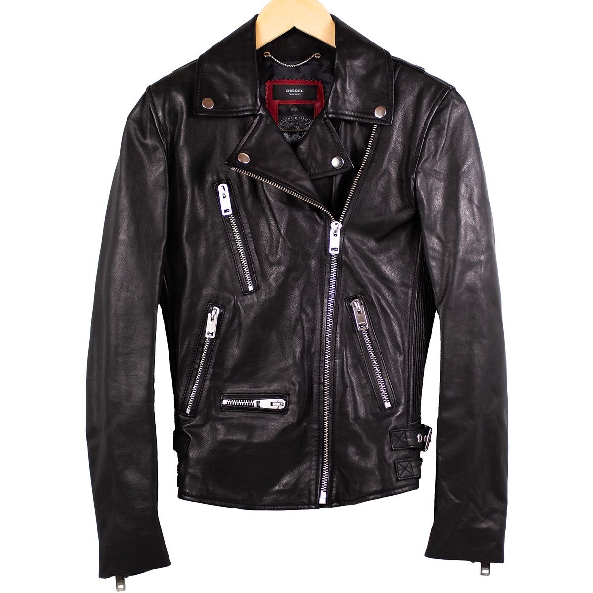 DIESEL】ディーゼル TIMELESS SUPERIOR LAMB LEATHER DOUBLE RIDERS
