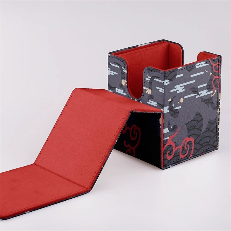 遊戯王 デッキケース レザー調 ブルーアイズホワイトドラゴン レッド