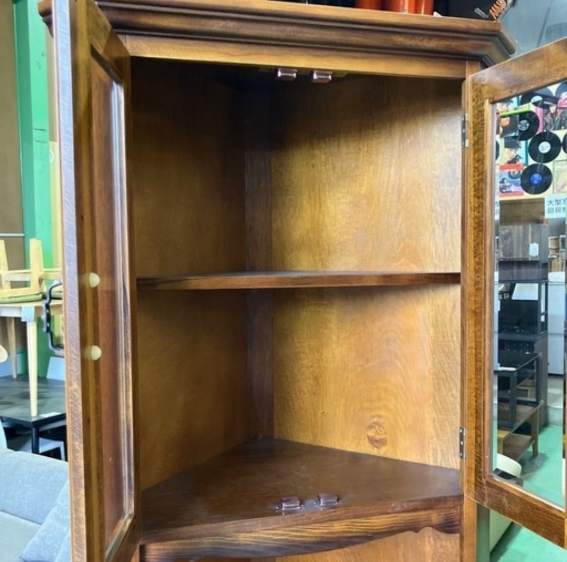 ち17）karimoku カリモク オールドカリモク 茶箪笥 飾り棚 茶棚｜ち17