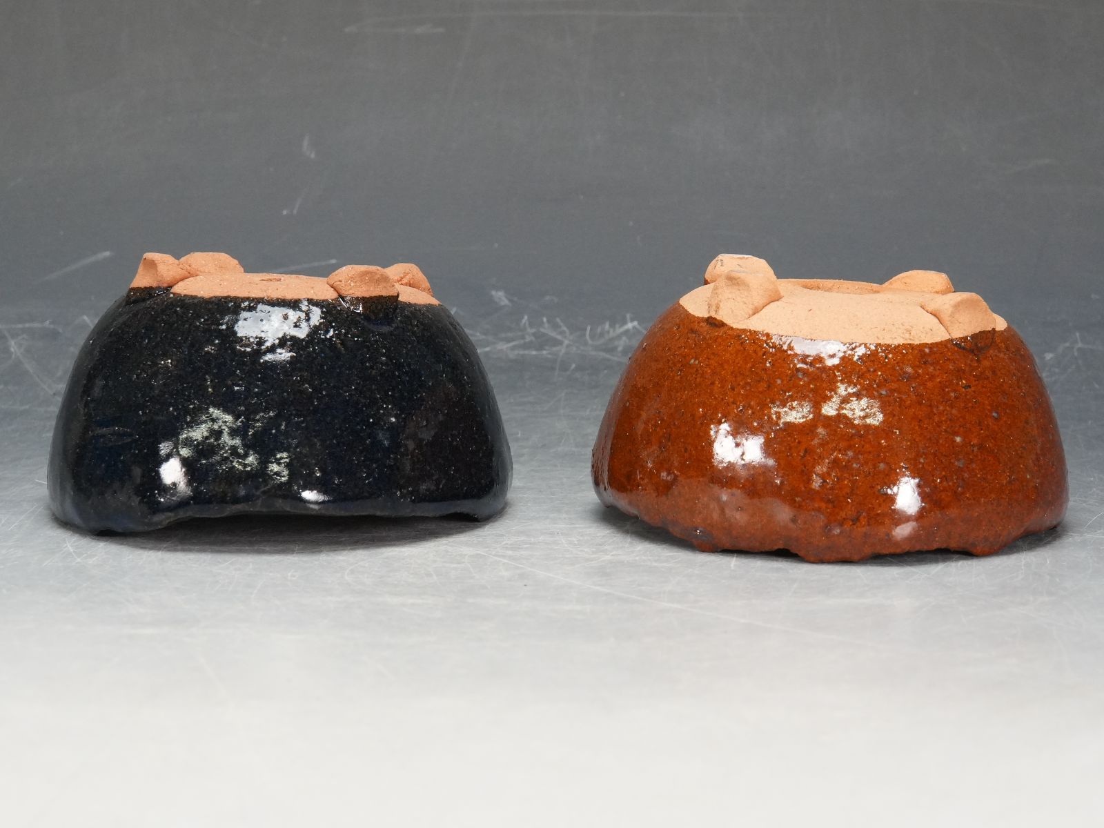 ショップ 竹鳳 作 丸鉢 盆栽鉢 お得な2個セット p-084