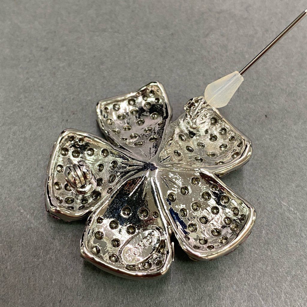 FOXEY お花ブローチ ゴールド&シルバー