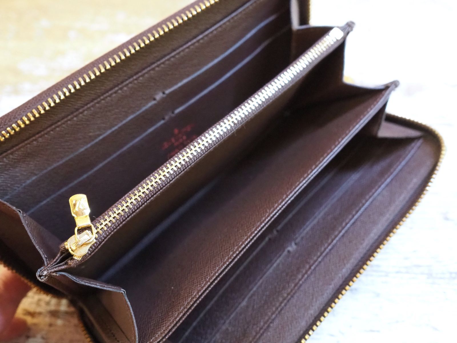 ルイ ヴィトン◎ダミエ ジッピーウォレット 安い エベヌ 茶色 ラウンド