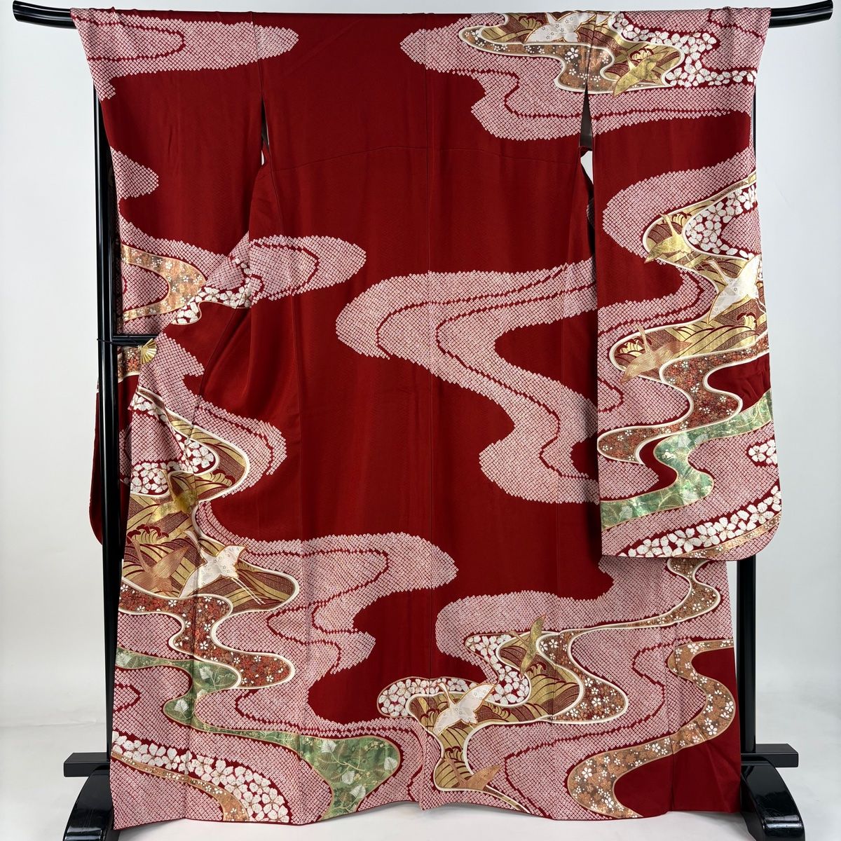 青地辻が花絞り 翠山工房 作【A-2908】｜振袖ギャラリー｜浜松市