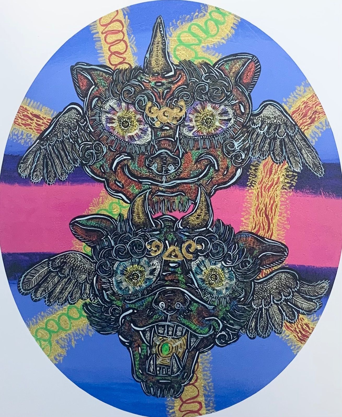 小松美羽 シルクスクリーン 狛犬様 三心一体 Yahoo!オークション