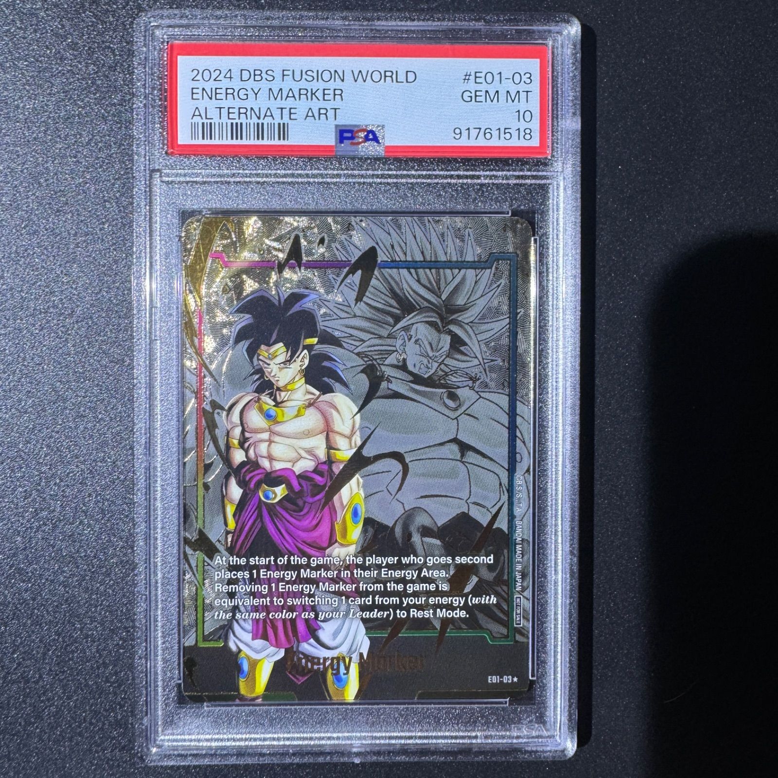 PSA10】エナジーマーカー 英語版 ブロリー Broly GOLD E01-03 PSA10