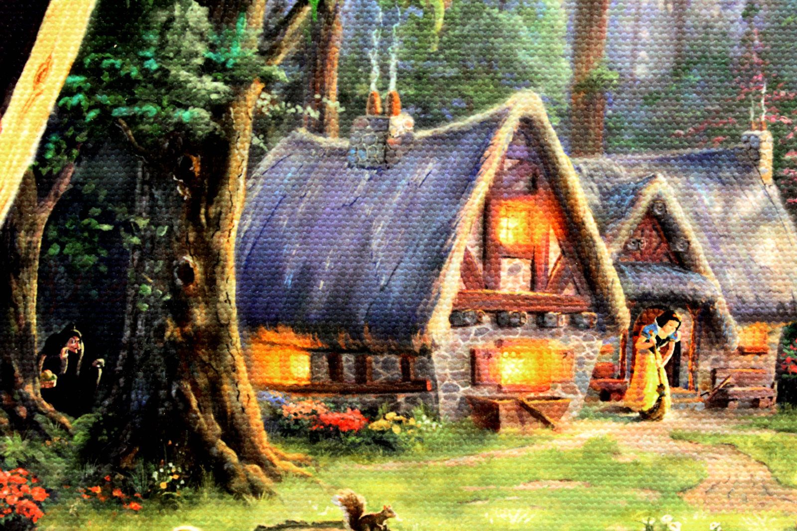 トーマスキンケード ディズニー白雪姫七人の小人キャンバス絵画