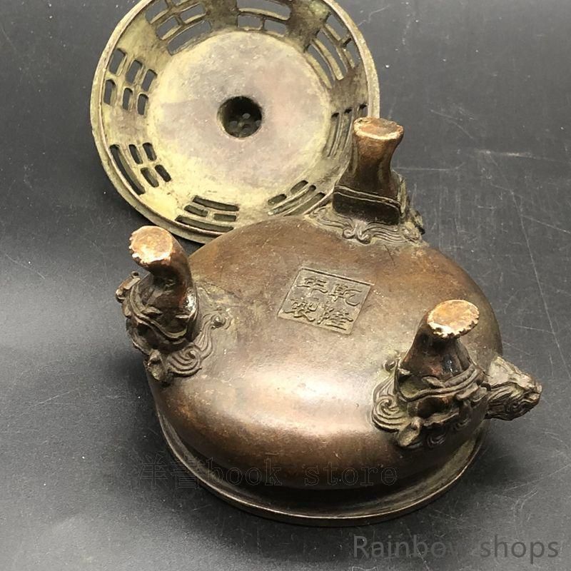 銅器 銅壺 双竜香炉 仏具 灰皿 収納缶 装飾品 工芸品 置物 銅器 銅