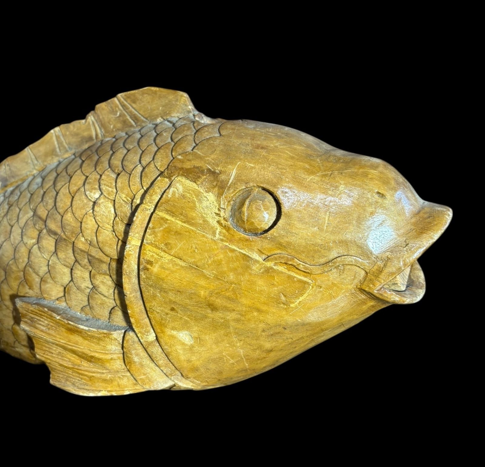 自在鉤横木、鯉の自在鉤、鯉の木彫り、木彫りの鯉、鯉の置き物 【公式