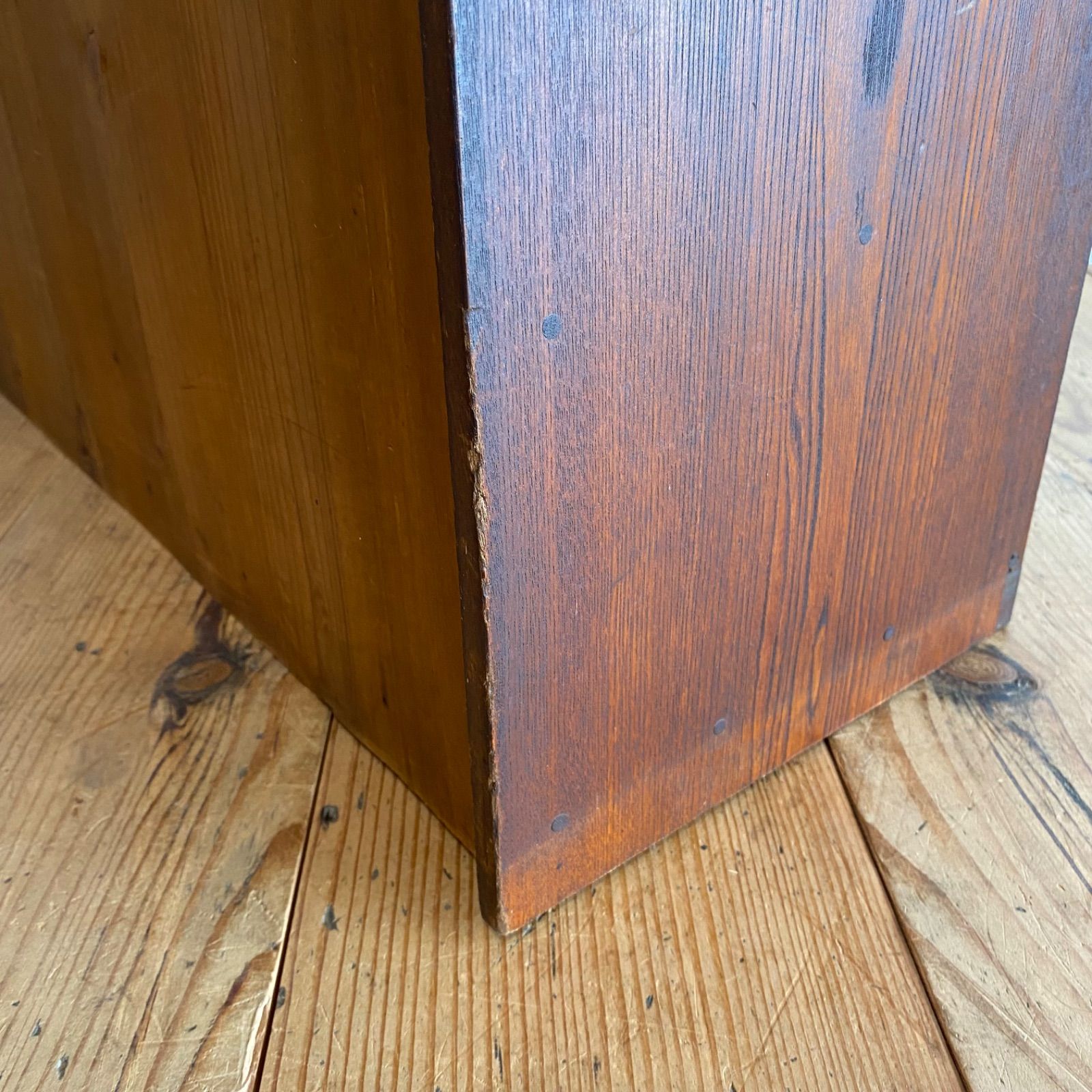 工場 アンティーク ガラス 曇りガラス 戸棚 茶箪笥 水屋箪笥