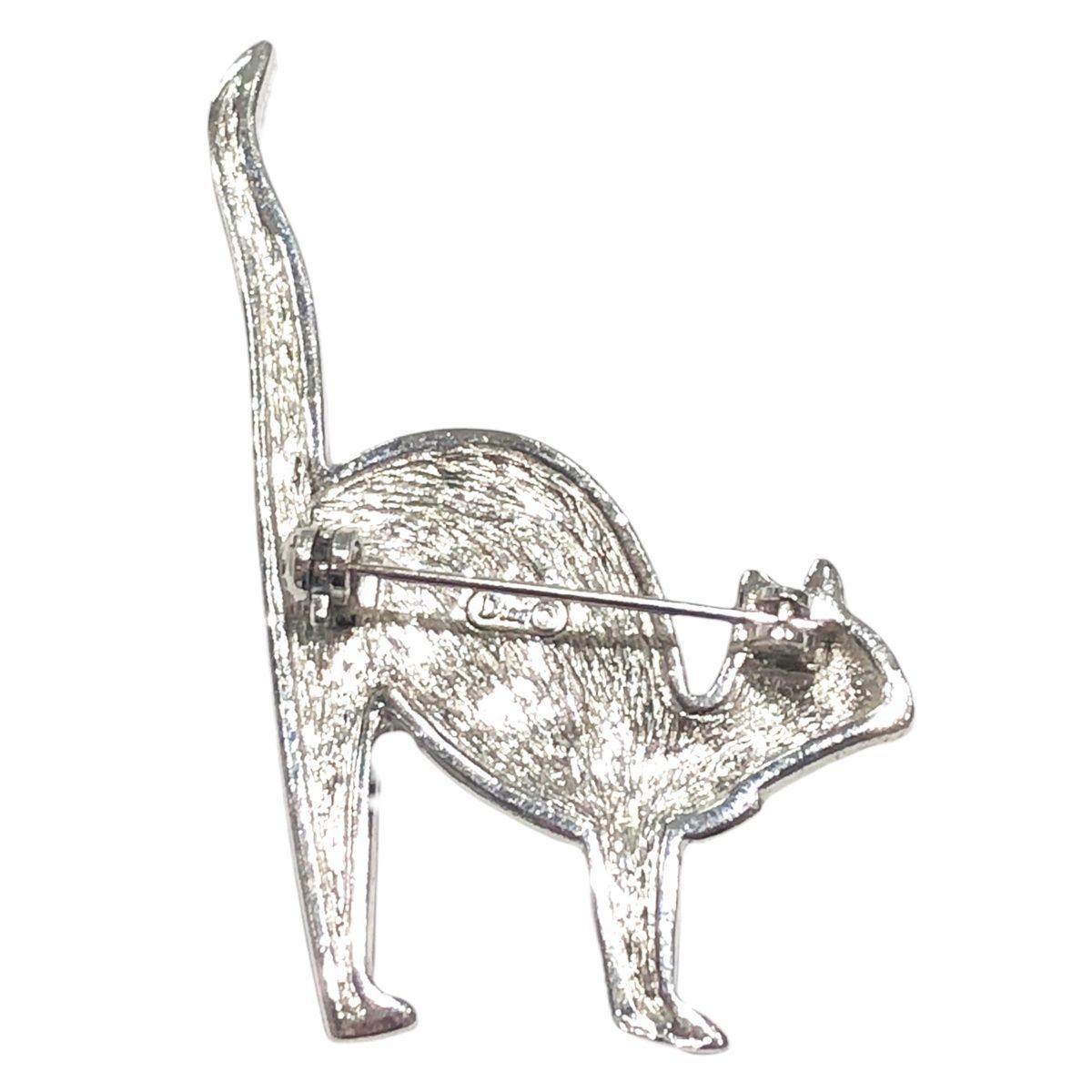 C.Dior ディオール キャット モチーフ ブローチ シルバー ライン