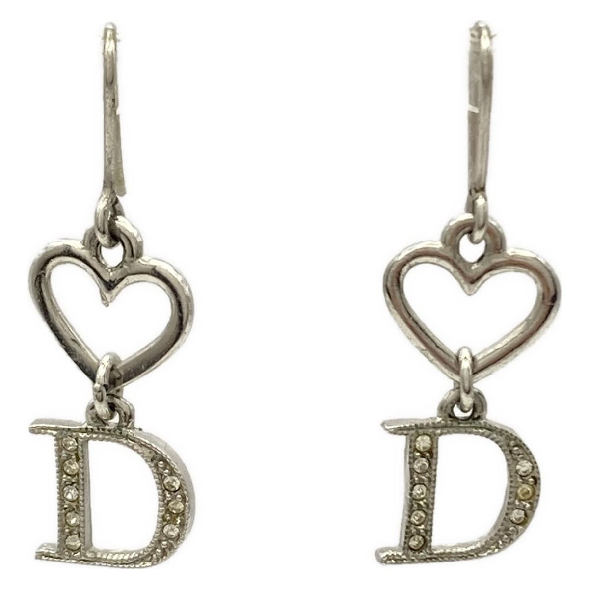 Dior ハート型チャーム ピアス Dior ハート型チャーム付きフープピアス