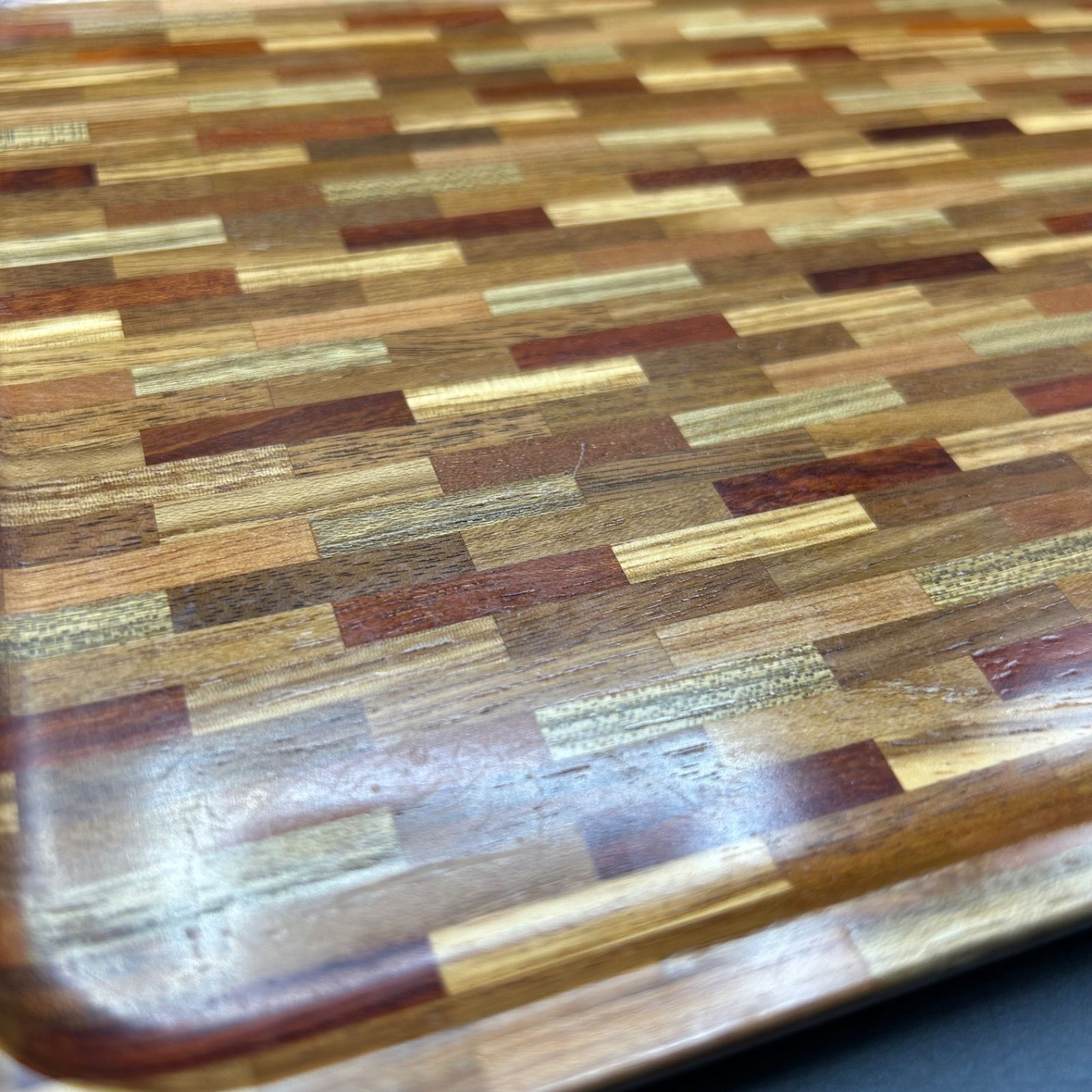 M》大幅値下げ！ 箱根寄木細工 お盆 トレー 木製 角型 無垢 天然木