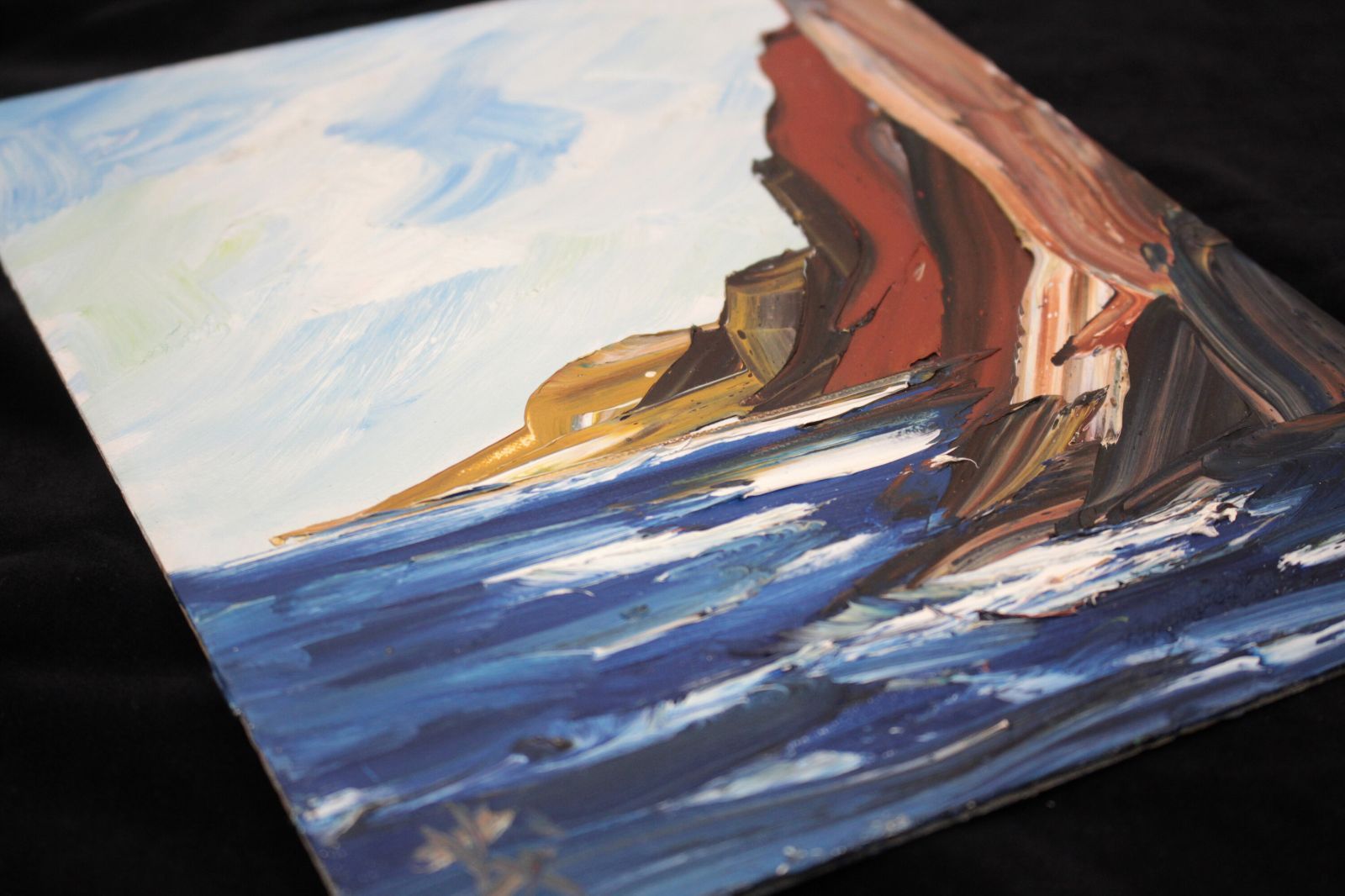 断崖風景山本茂油絵