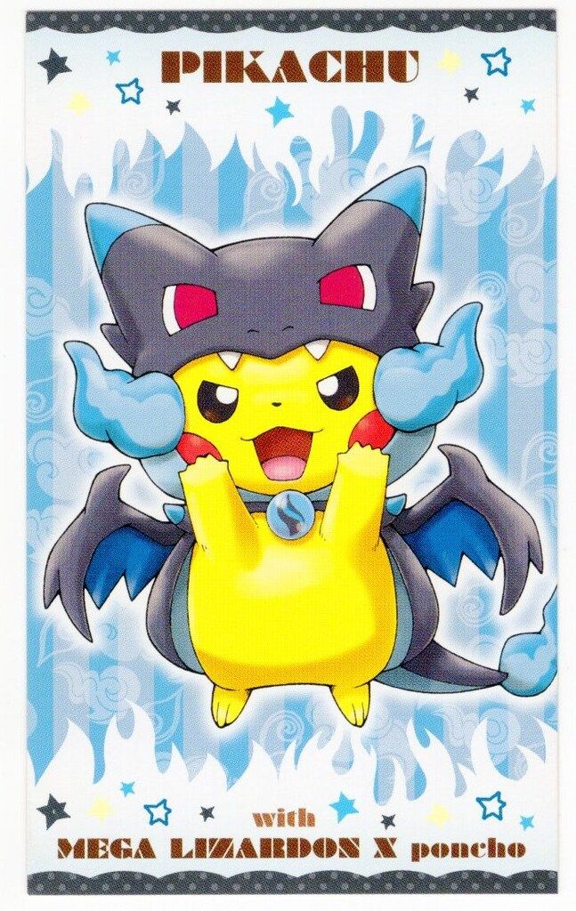 ポケモン ポンチョを着たピカチュウ 名刺 メガレックウザなど3枚セット