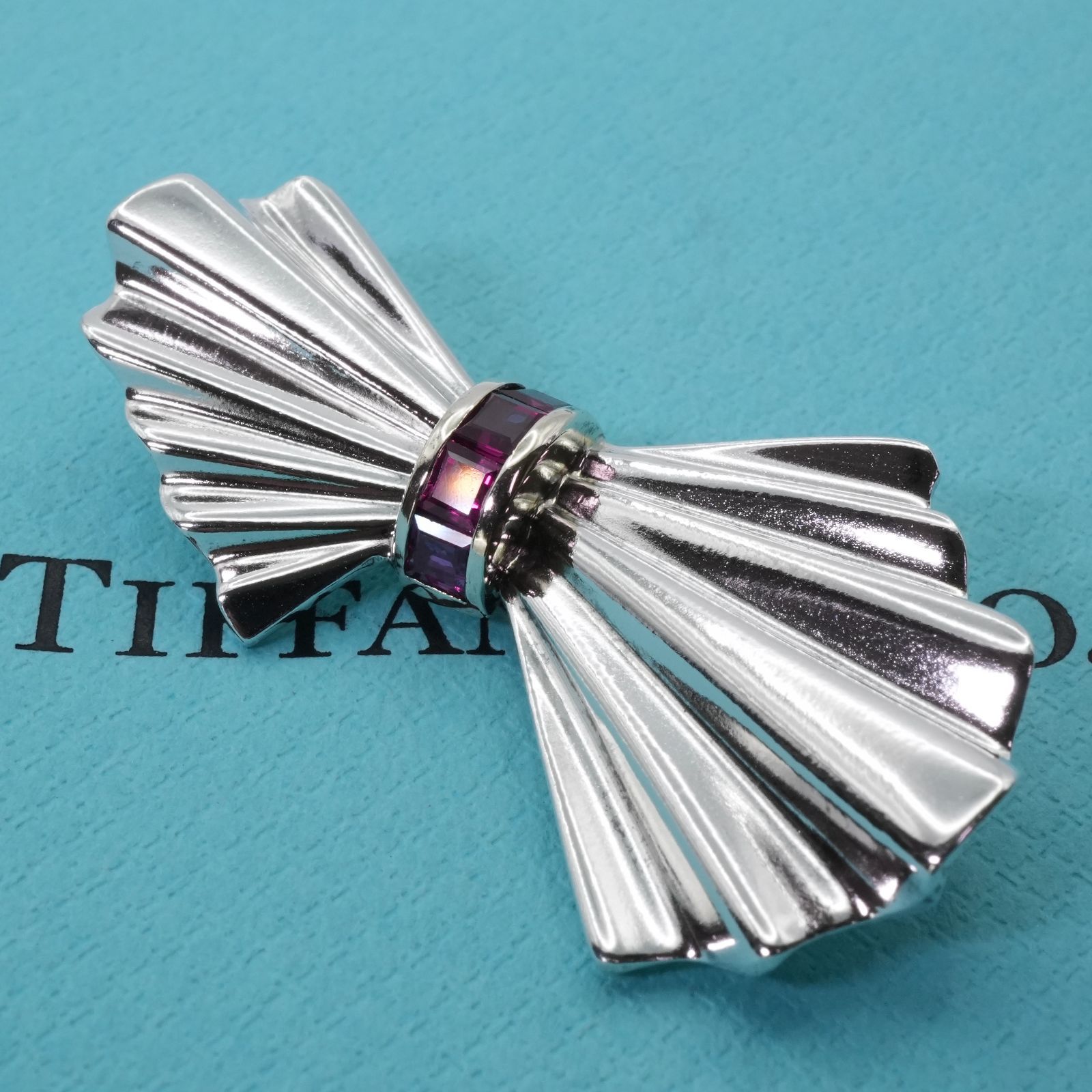 TIFFANY & Co. ティファニーリボンヴィンテージブローチシルバー925