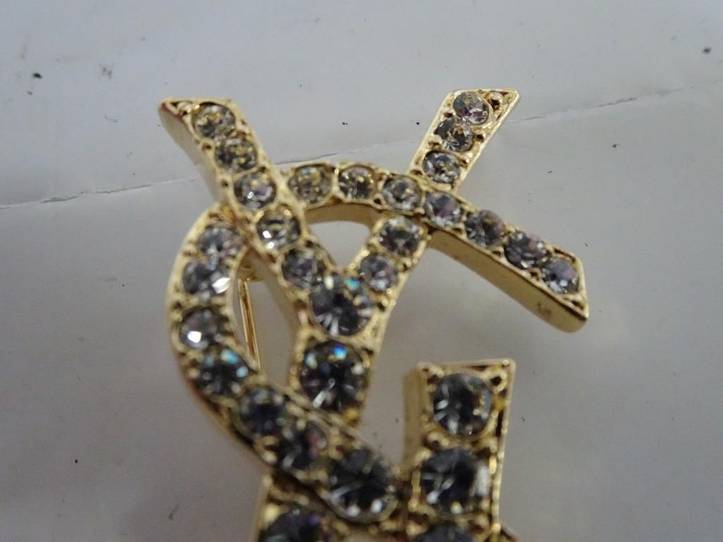 BGC19☆サンローラン/SAINT LAURENT ヴィンテージ YSLロゴ カサンドラ