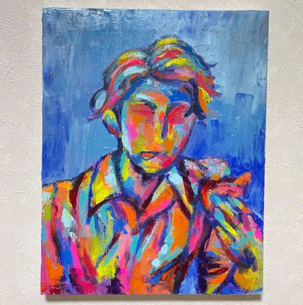 油絵現代アート 愛Ⅲ 作者 あんどうまさひろ 油彩画