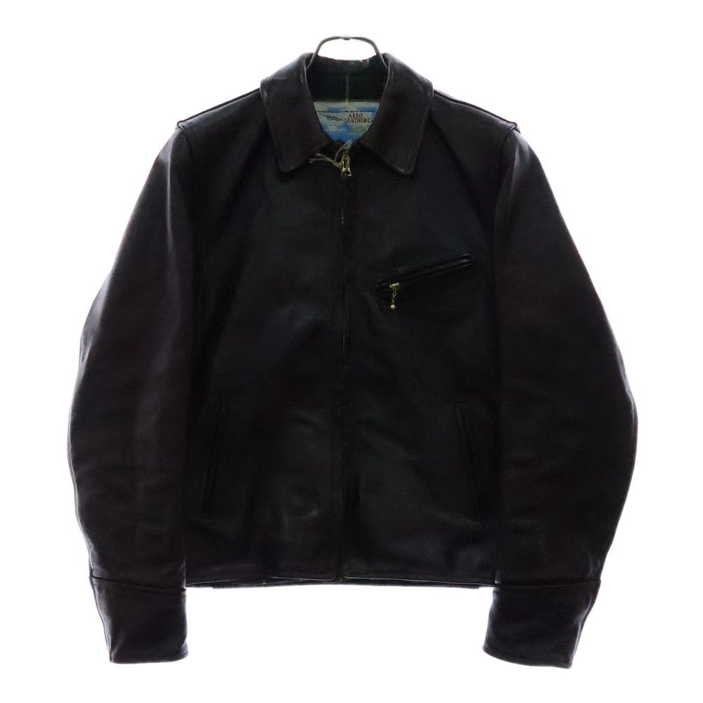 AERO LEATHERハーフベルトSTFレザージャケット32サイズ黒