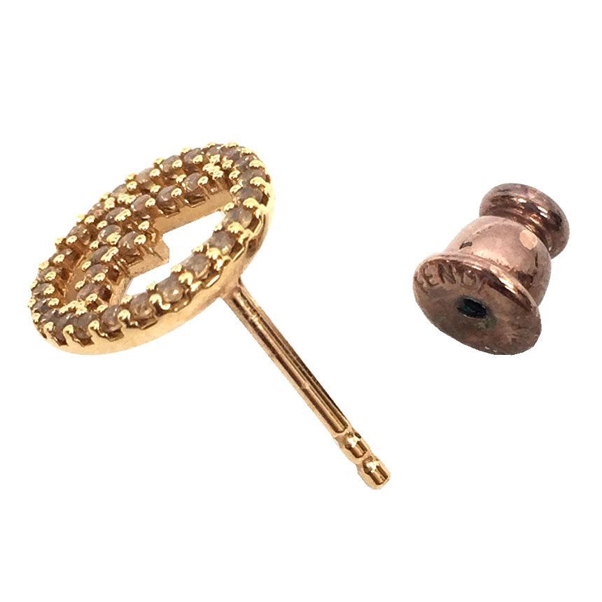 FENDI フェンディ FFピアス ラインストーン ゴールドカラー aq10480