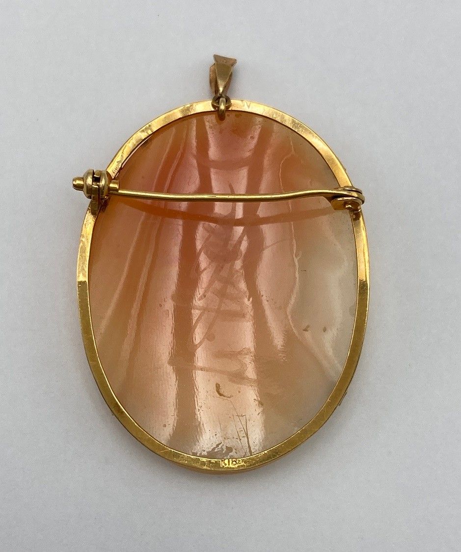 K18 カメオ ブローチ ペンダントトップ CPE作 ギャラリーメイスン