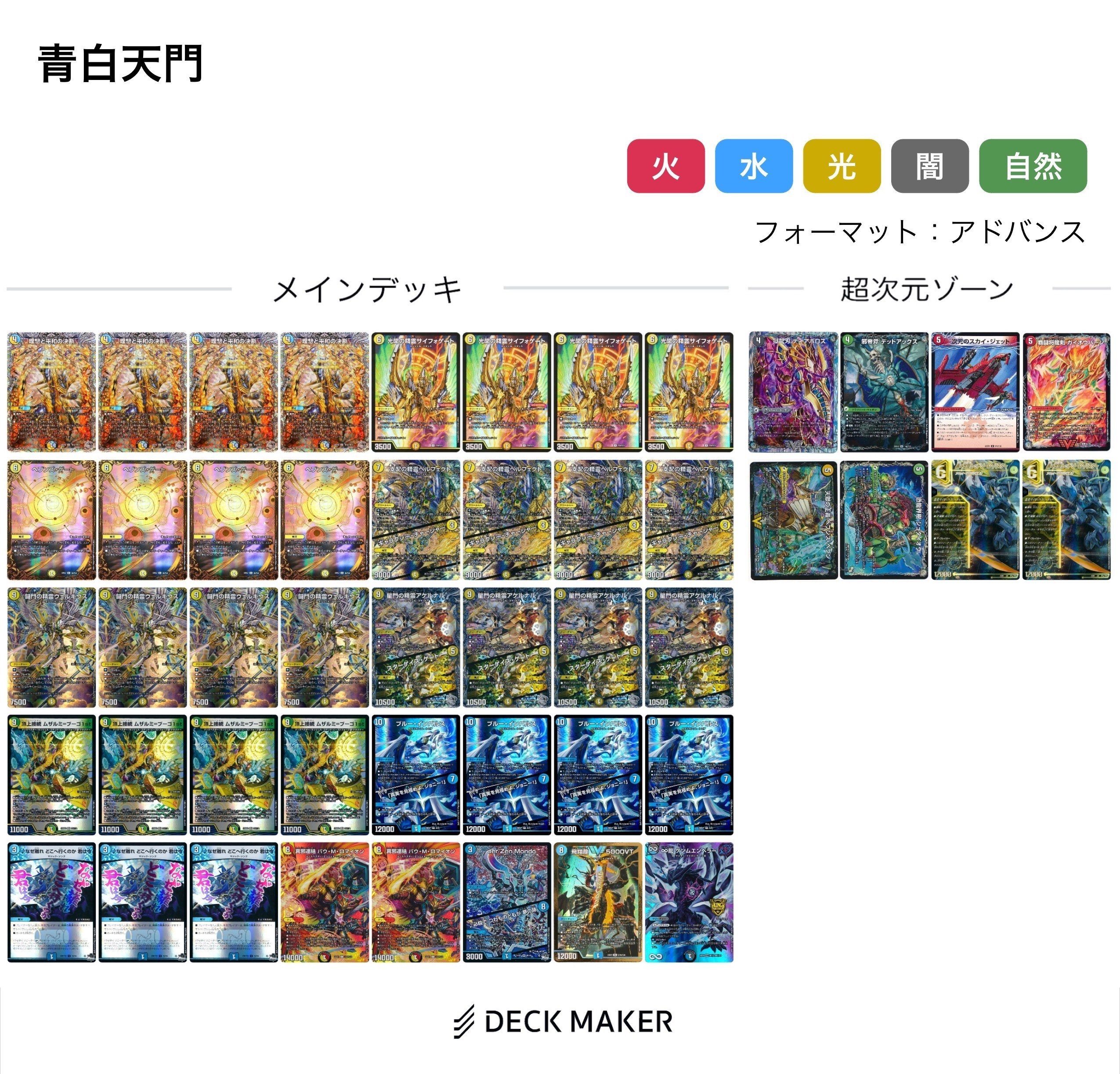 青白天門 デッキ パーツ付き オリジナル アドバンス 両対応 巨大天門