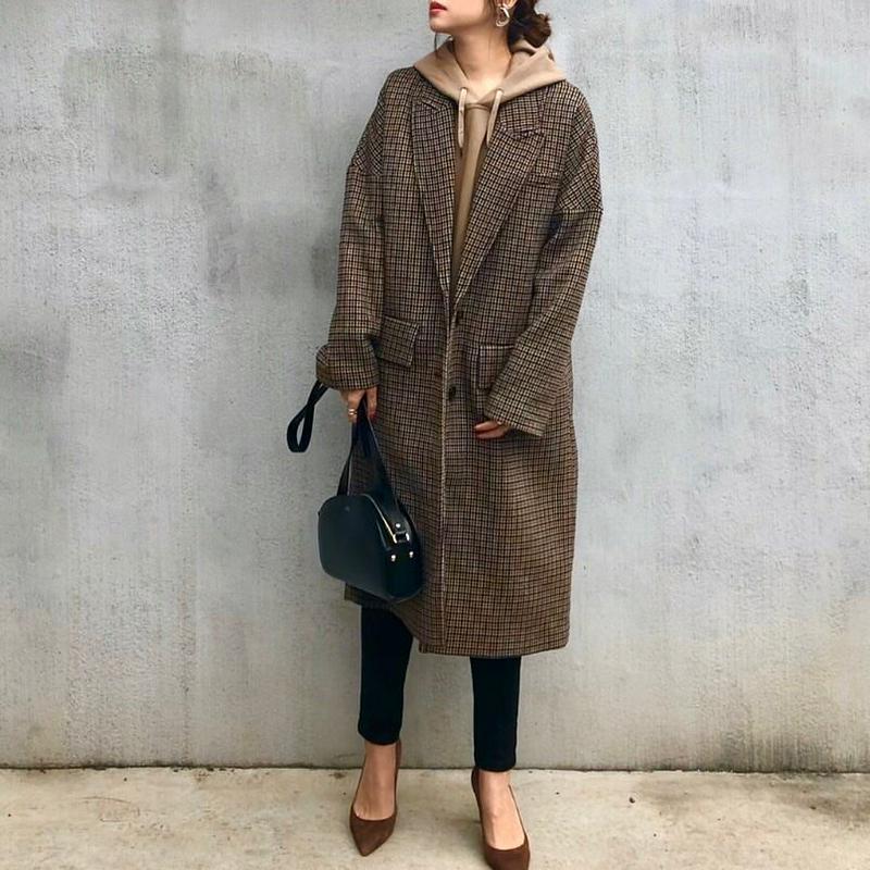 zara チェックロングコート manao / ZARA(ザラ)の「チェック柄オーバー