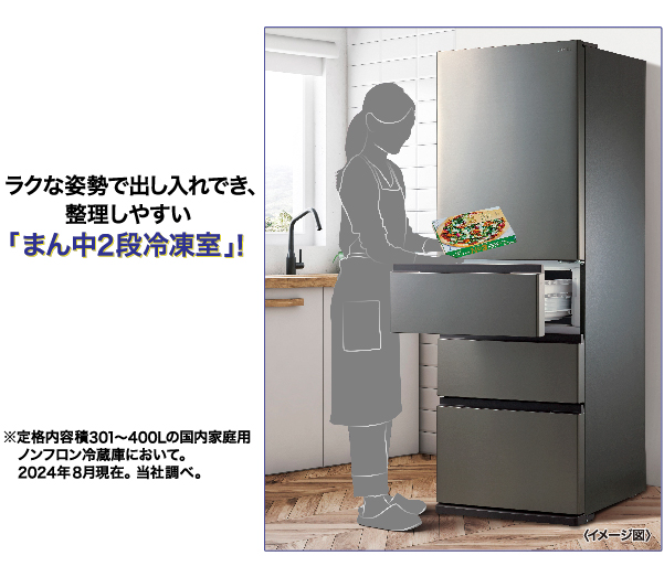 ③【通電確認済み】ELSONIC ノンフロン冷蔵庫 46L 2024年製 ③【通電