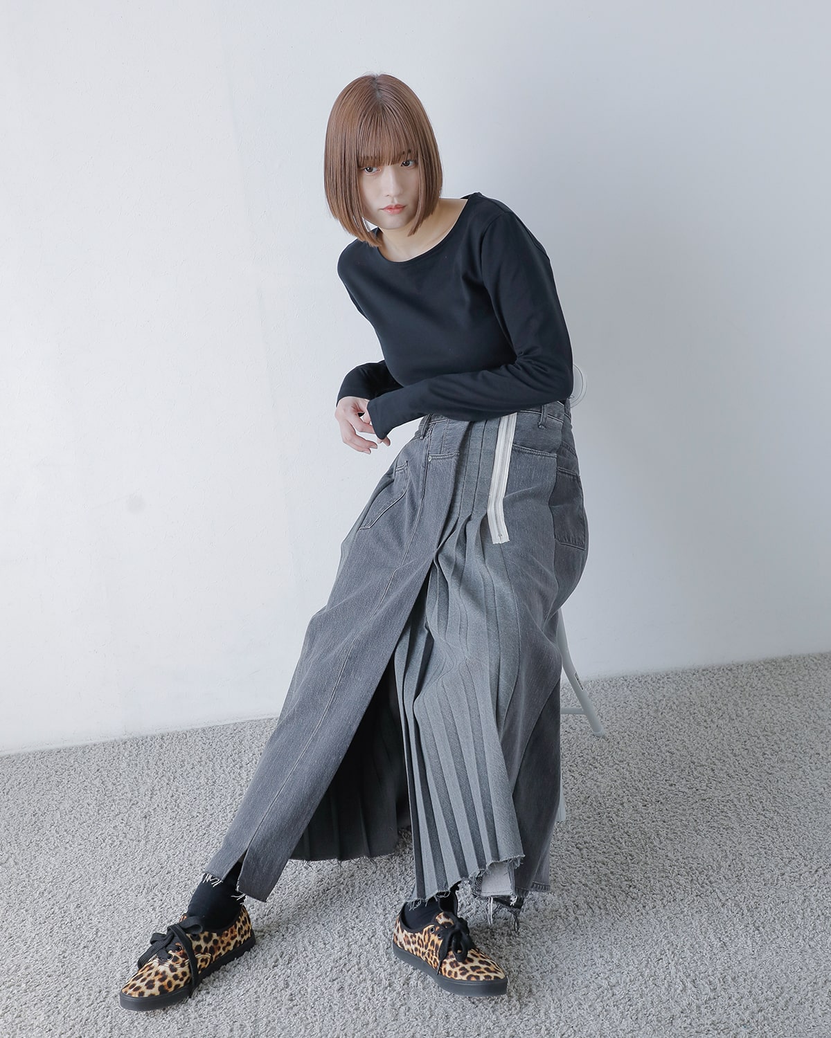 KURO クロ リメイク デニム プリーツ スカート “REMAKE DENIM MARK VI