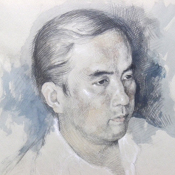 牧野邦夫 素描、真作保証、松坂屋出品作 牧野邦夫 素描、真作保証