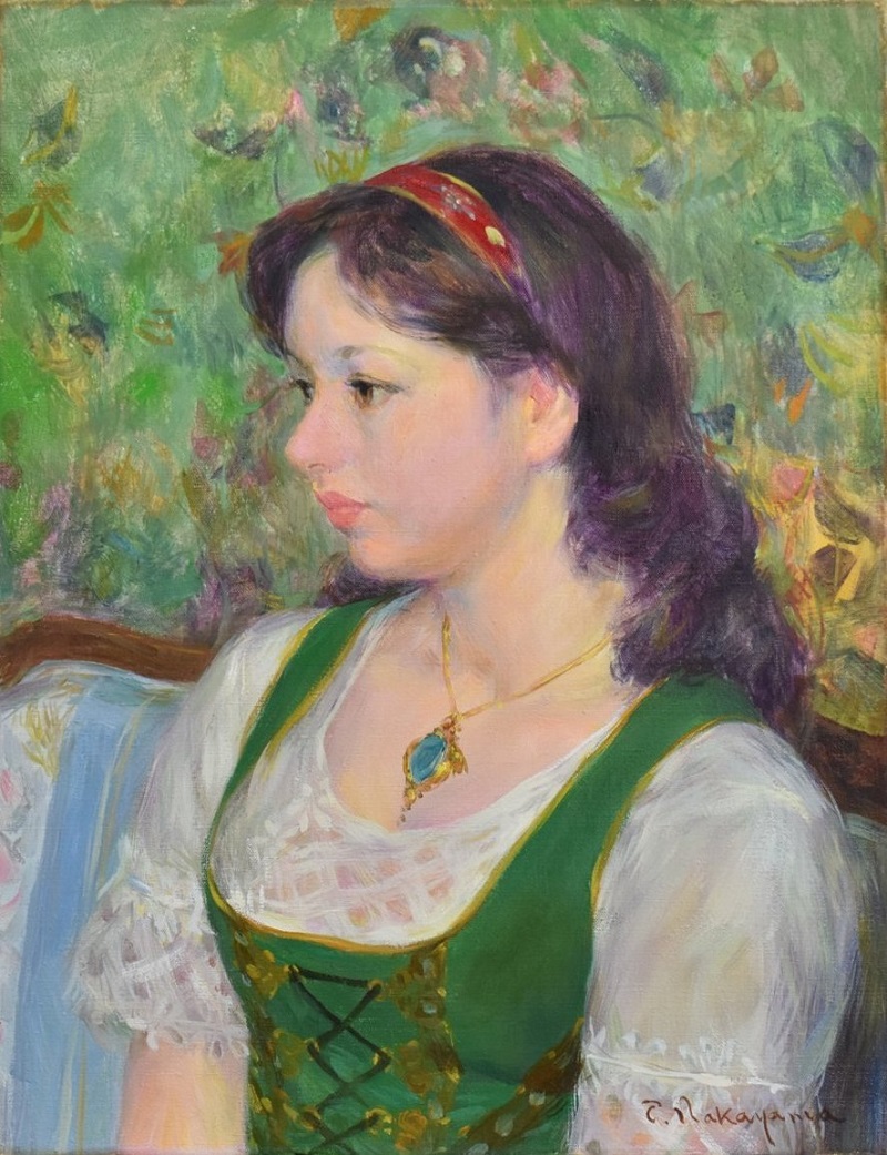 中山忠彦 「真珠の耳飾り」 リトグラフ 直筆サイン・エディション有り