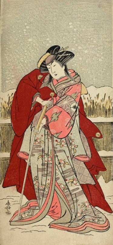 勝川春扇／2代目勝川春好 勝川春英師事「美人画」掛軸 絹本：江戸時代