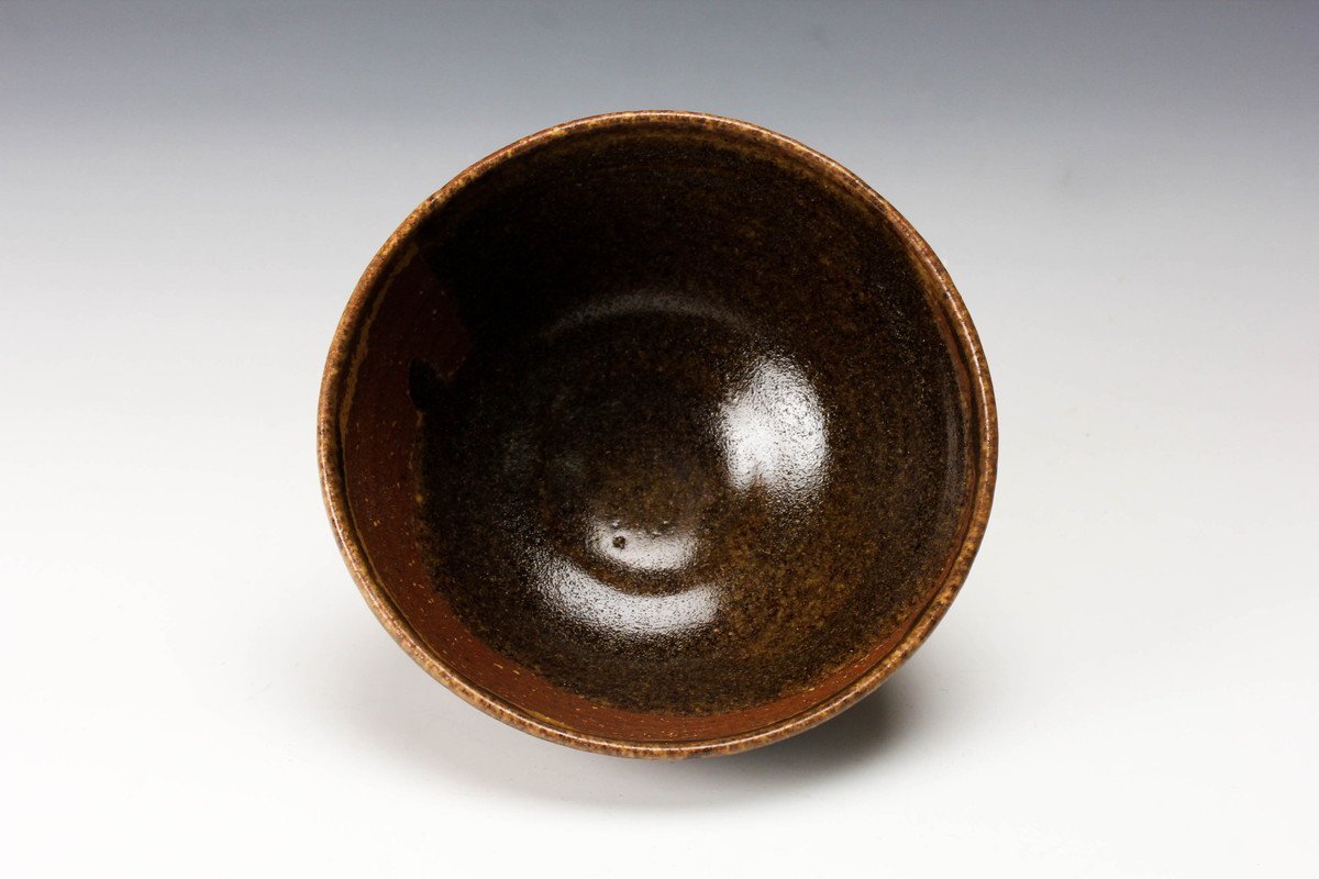 佳香 人間国宝 田村耕一 鉄釉茶碗 共箱 茶道具 本物保証(益子)｜