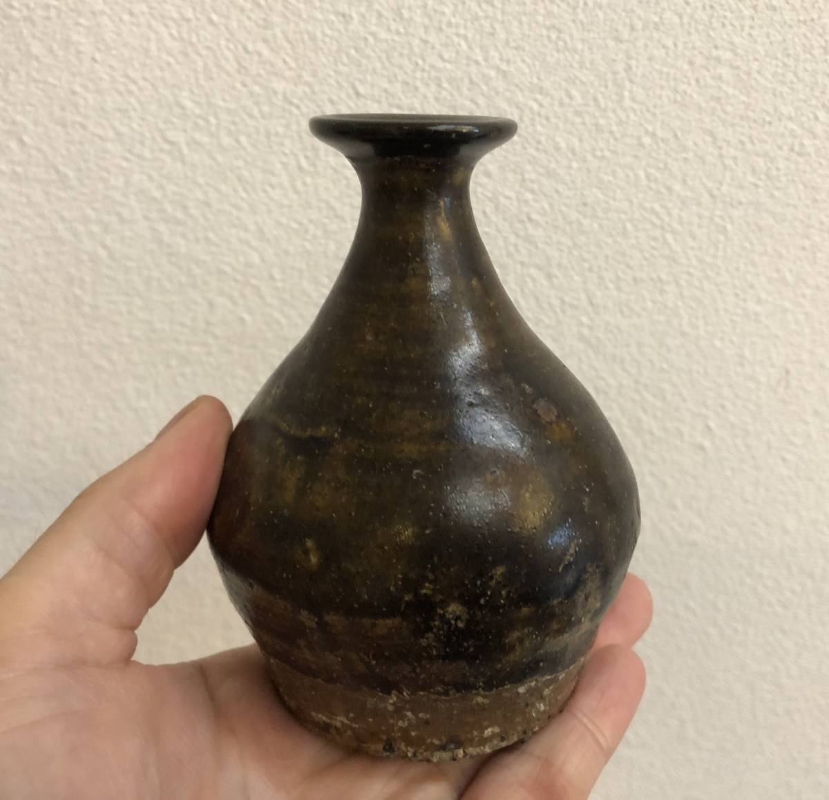 古唐津徳利 桃山〜江戸初期 黒唐津 酒器 藤の川内窯 絵