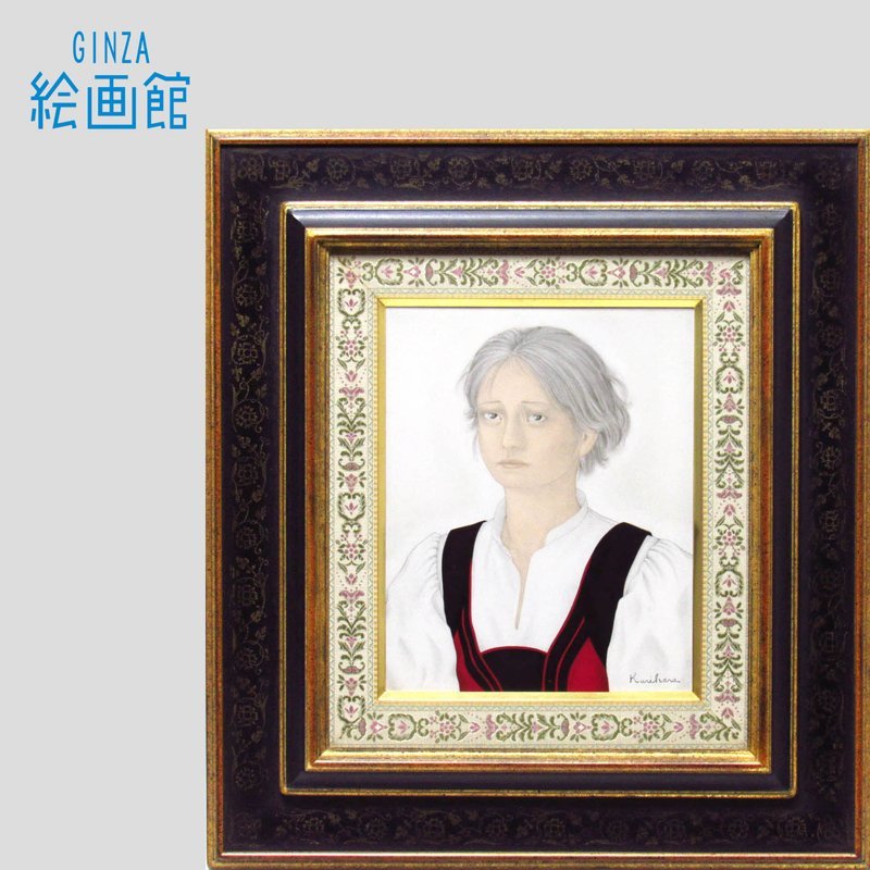 GINZA絵画館】栗原喜依子 油絵3号「少女」手ごろなサイズ・1点もの