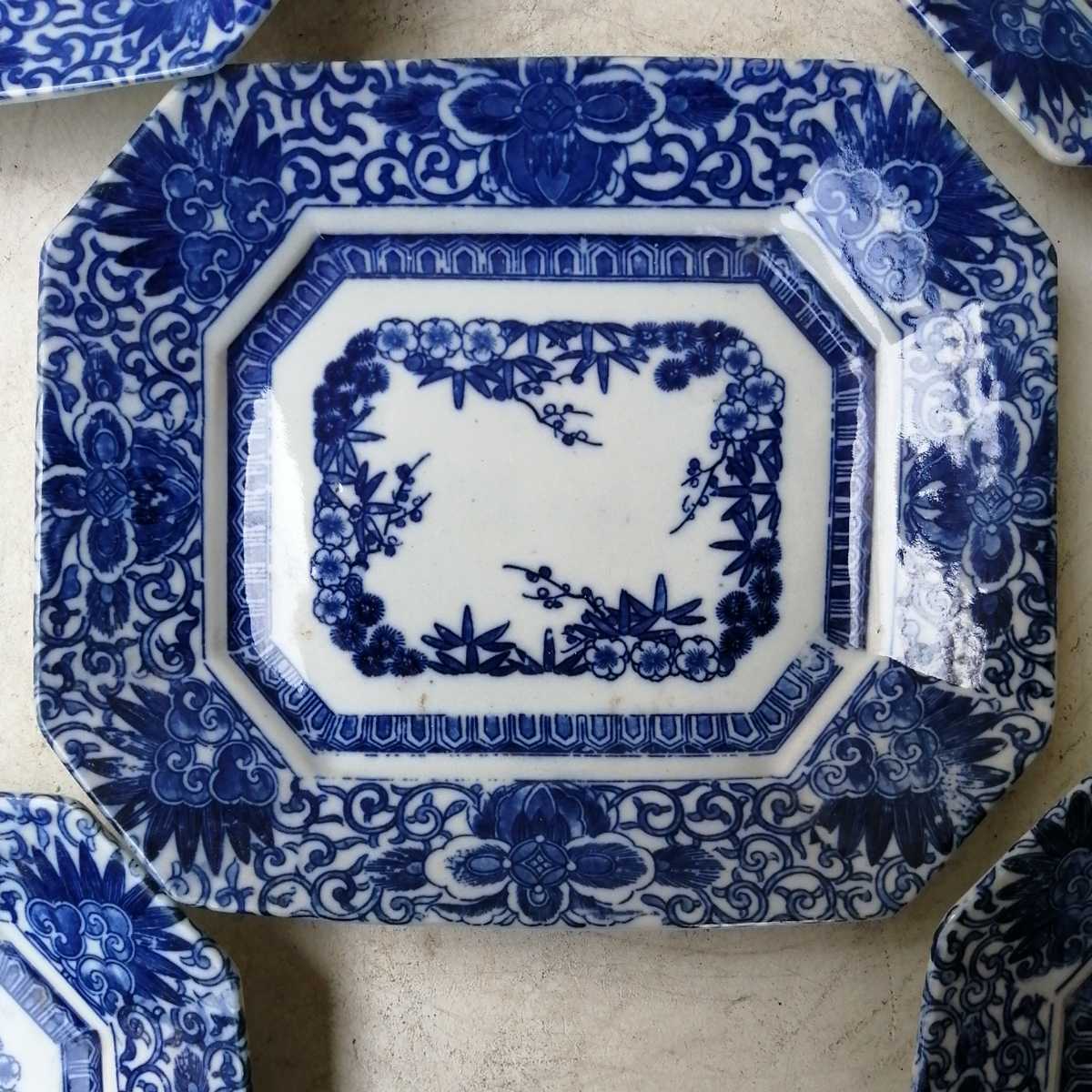 古伊万里、印判、イゲ、尺皿、 松竹梅図柄 archive vol.4(2) 五寸皿 膾