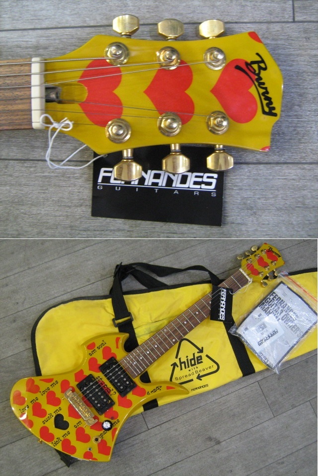 良．美品】hideモデル/イエローハート。モッキンバード・エレキギター。