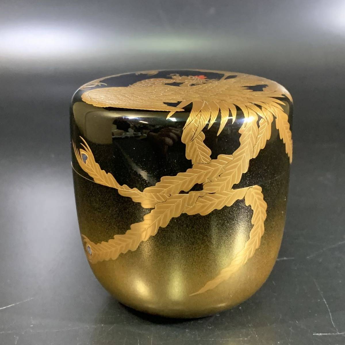 吉田華正 作 鳳凰蒔絵 大棗 螺鈿細工 共箱 共布 栞 漆器 棗