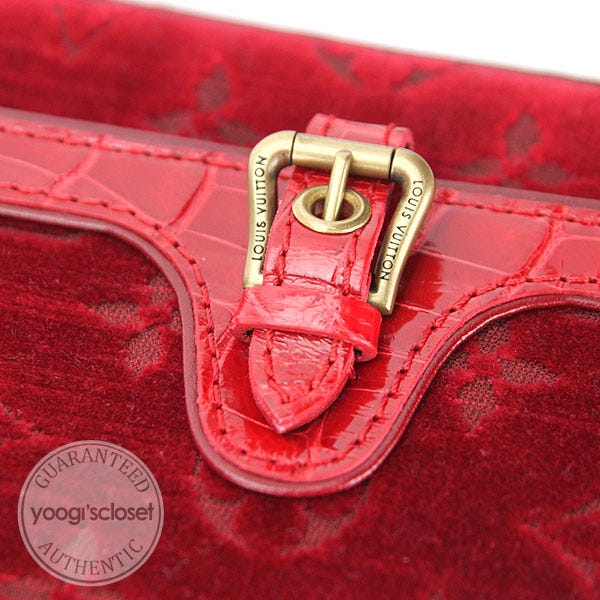Louis Vuitton Limited Edition Red Monogram Velours Alligator