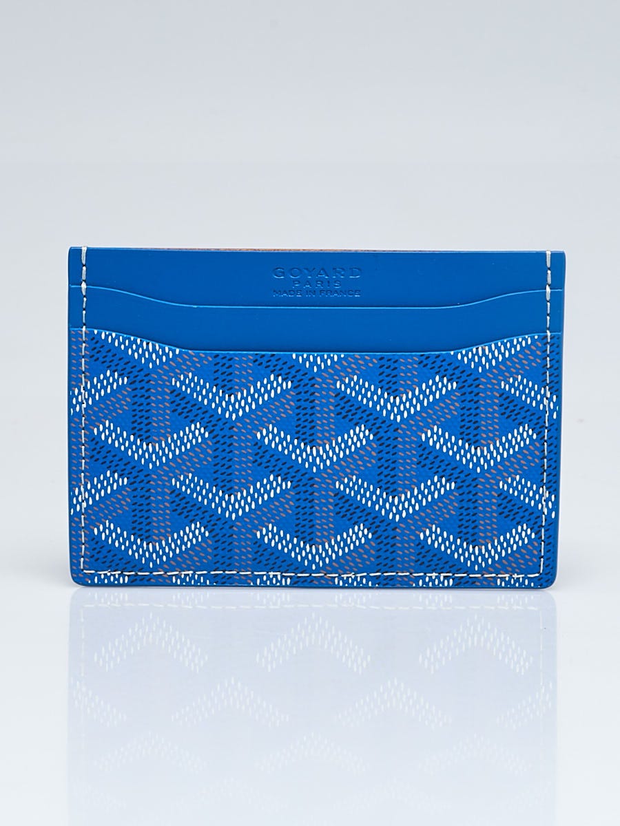 Goyard Blue Chevron Print Coated Canvas Card Holder | Yoogi's Closet
