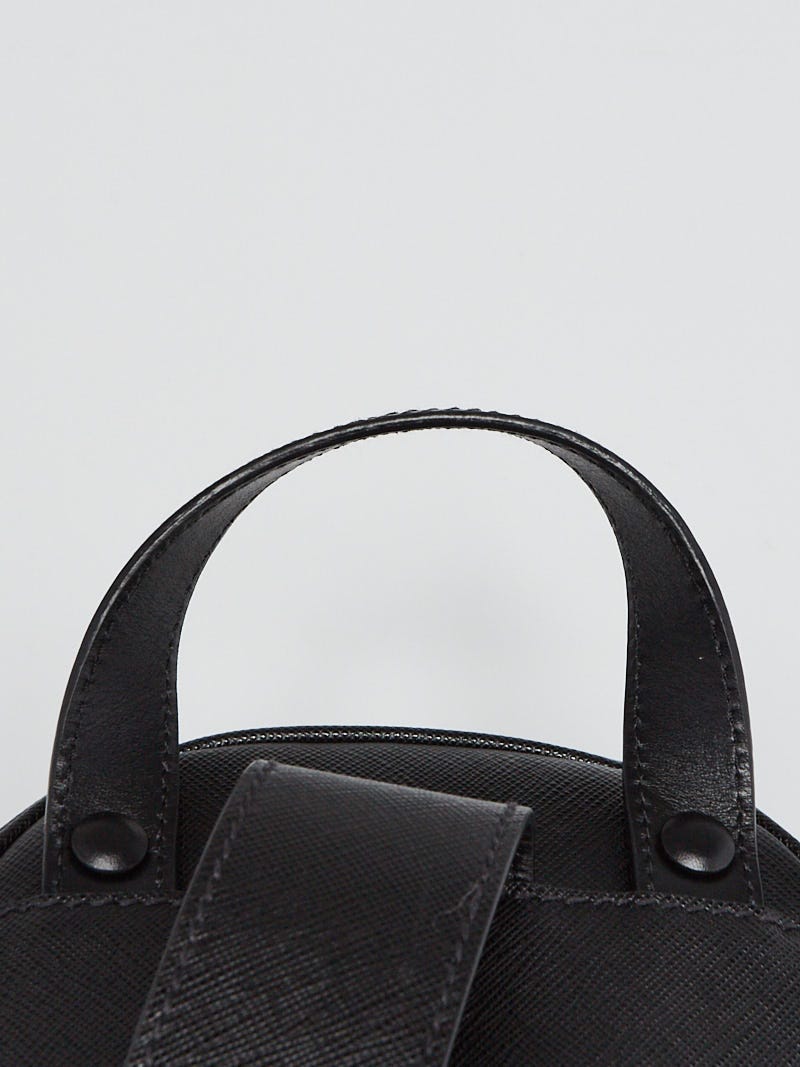 Prada Black Saffiano Leather One Shoulder Crossbody Backpack Bag