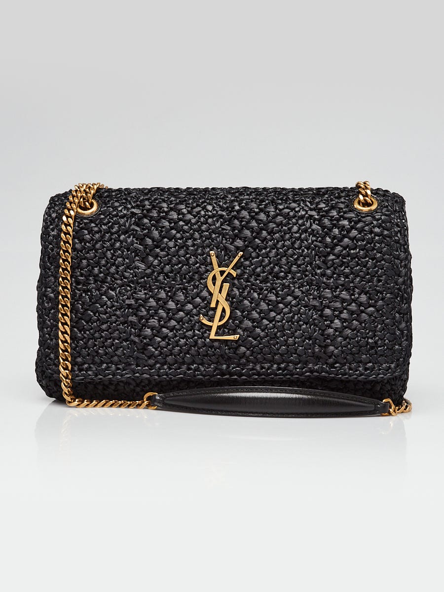 Yves Saint Laurent Black Raffia Medium Jamie Bag | Yoogi's Closet