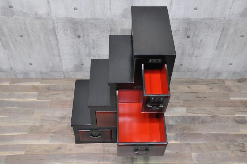 民芸城山一閑張り階段箪笥