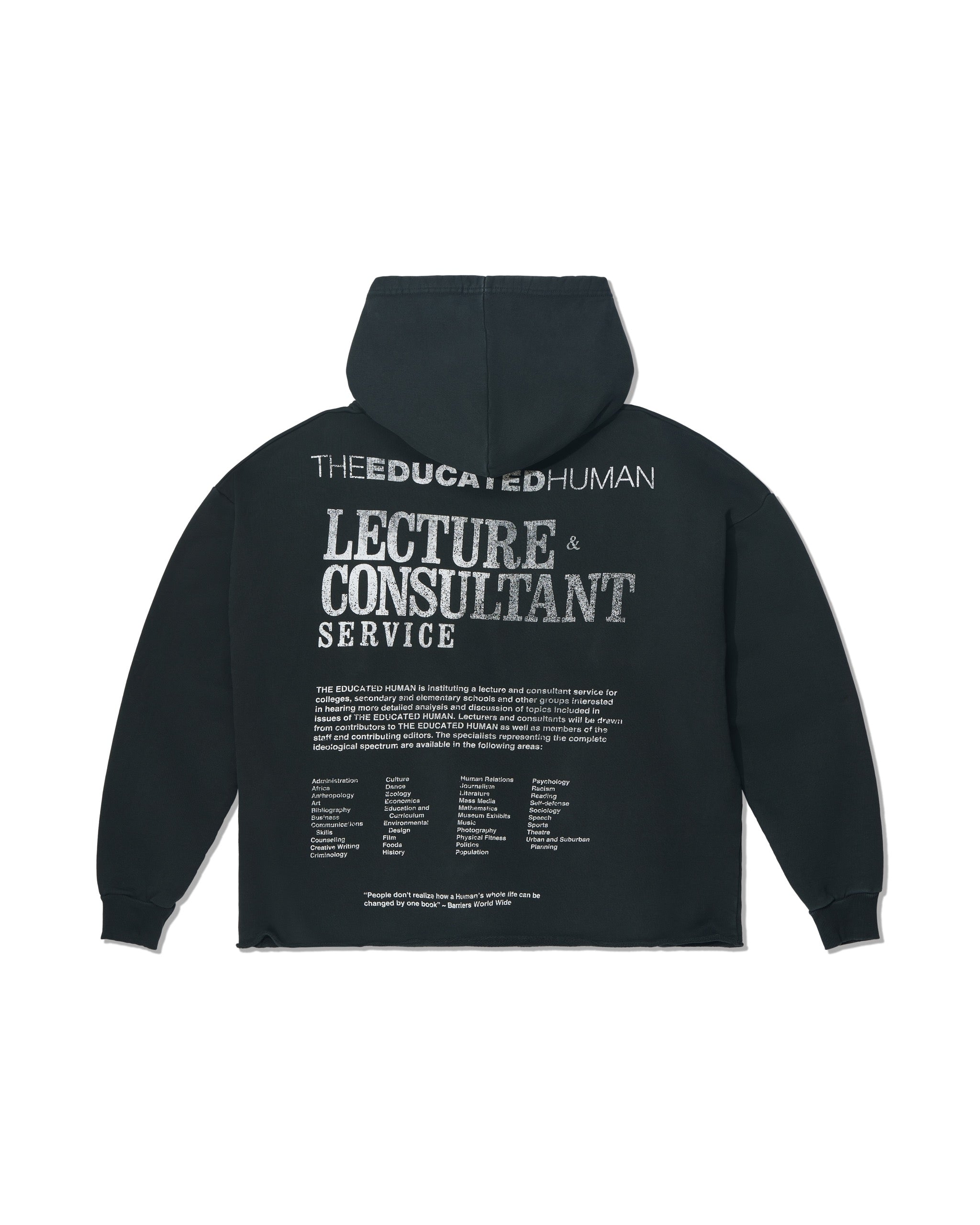 Educated Human Aged Hoodie in Black – Barriers Worldwide