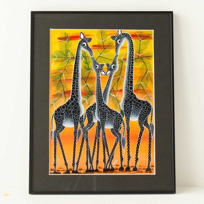 アフリカンアート32 / キリンの親子 | ボー・デコール オンラインショップ